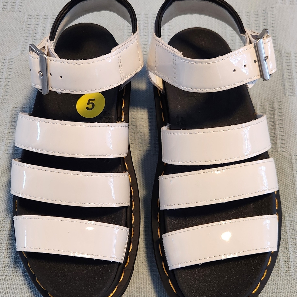 Dr. Martens Black and White Sandals Multi-Strap Design